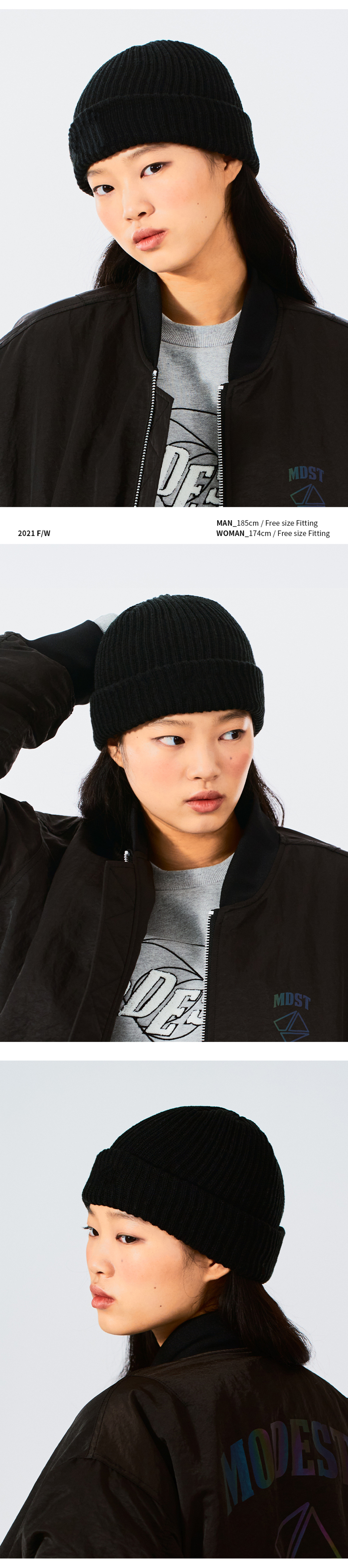모데스티(MODESTY) [무지] Basic long beanie Black - 사이즈 & 후기 | 무신사